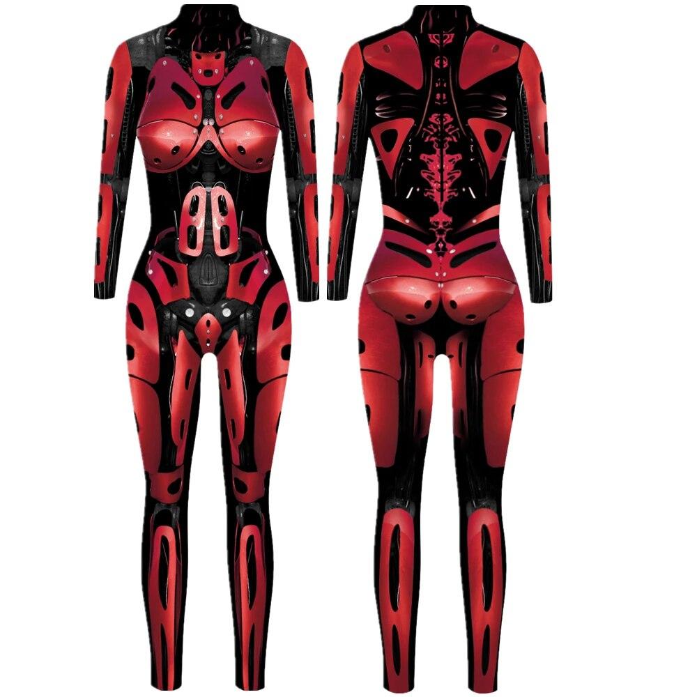 Punk Gothic Jumpsuit Catsuit Sexy Women Cosplay Costumes Halloween Bodysuit
