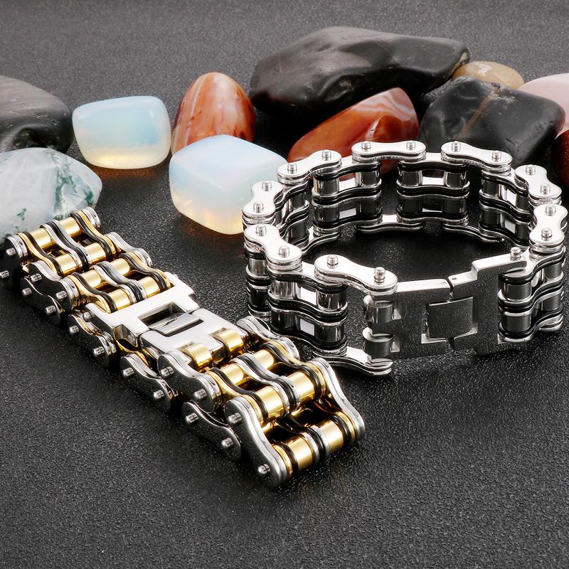 Мотоциклетная цепочка из нержавеющей стали, мужской браслет, ширина 24 мм, ручная цепочка, аксессуары, браслет, мужские браслеты, рок-н-ролл, рэп, ювелирные изделия