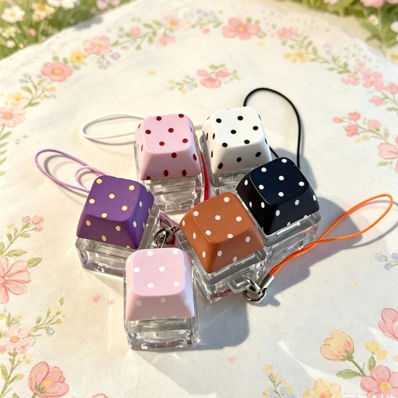 Stress Relief Fidget Keychain Cute Star Print Keyboard Shaped Portable Sensory Toy for School Backpack Pendants