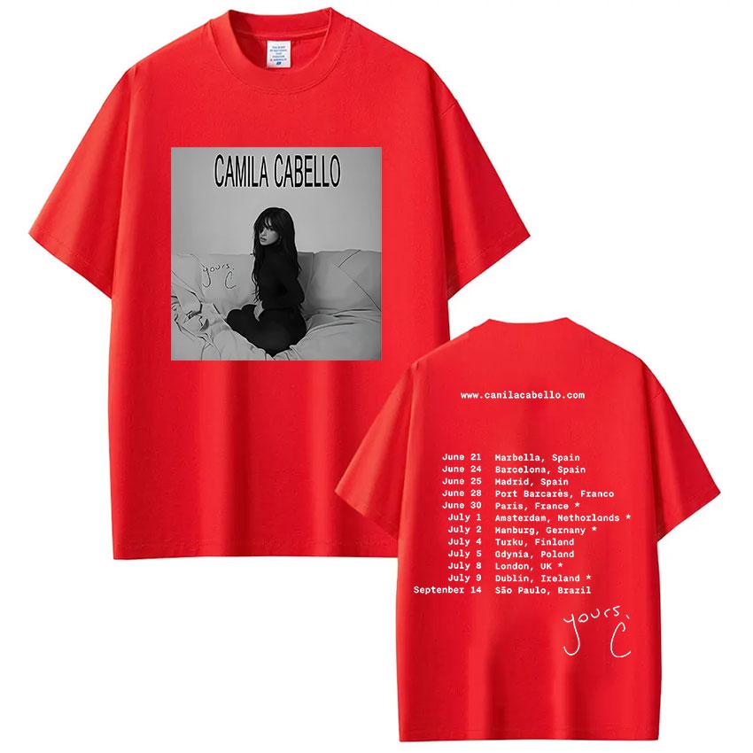 Camila Cabello Yours.C Tour 2025 T Shirt Unisex Women Summer Aesthetic Fashion T-shirt Tops 100% Cotton Oversized Tshirt Streetwear