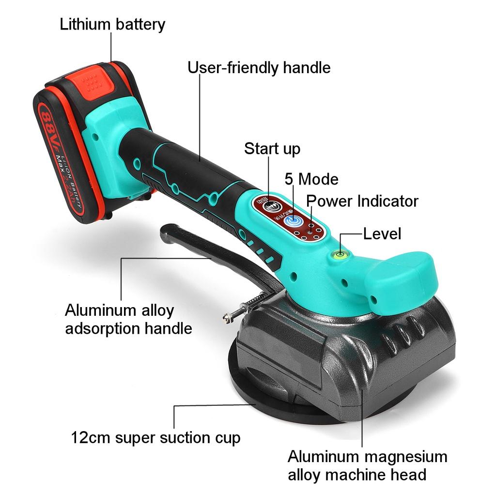 88VF Электрический вибратор для плитки, автоматическая машина для укладки напольной плитки, машина для изготовления артефактов, инструмент для плитки на кирпичной стене + аккумулятор 15000 мАч, электроинструмент