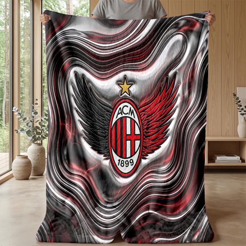 AC Milan Theme blanket Soft Flannel Blanket Plush Throw Blanket Cozy Sofa Bed Blanket for Home Decor