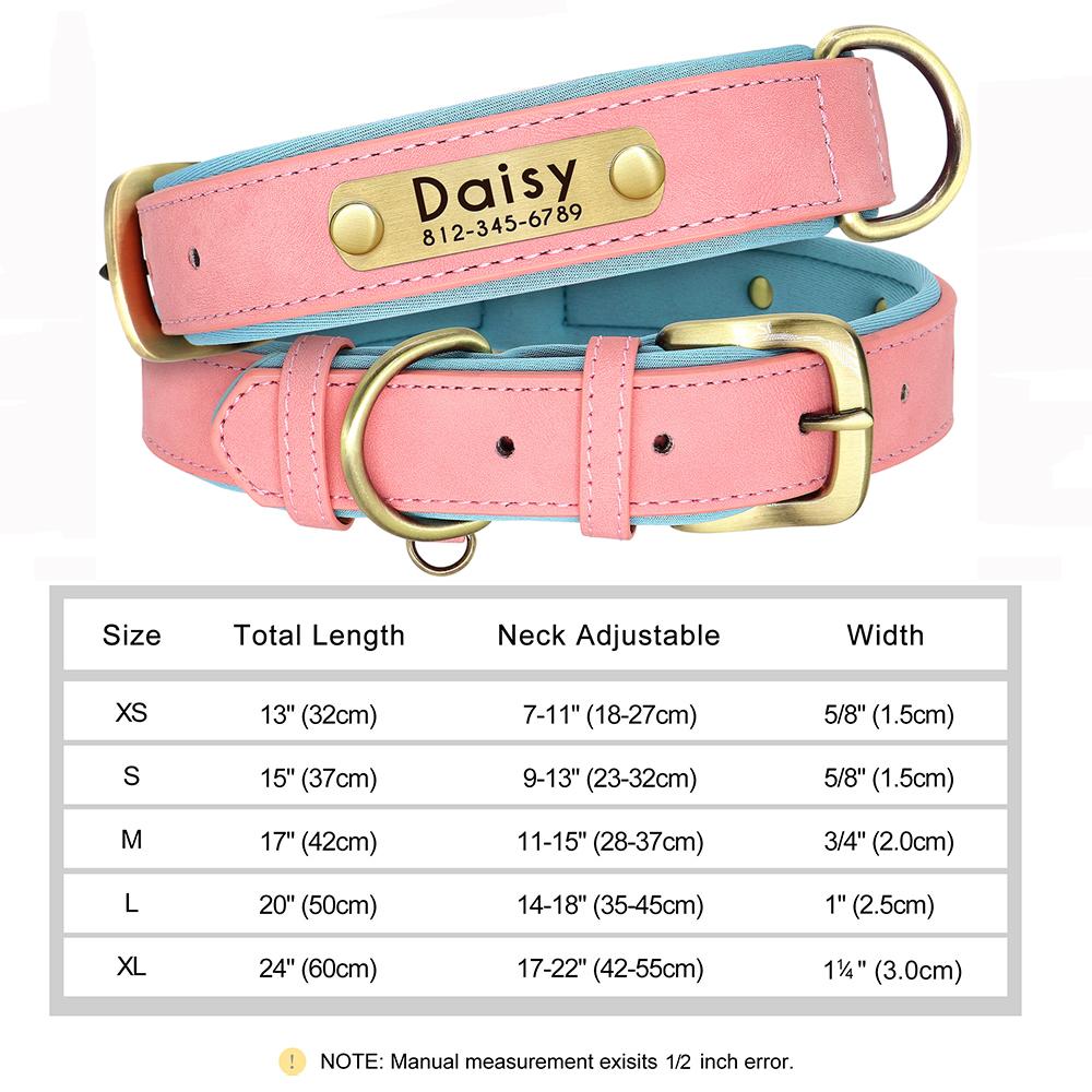 Индивидуальный кожаный ошейник для собак, персонализированные ошейники с бесплатной гравировкой имени для маленьких, средних, больших собак, питбулей, лабрадоров, XS-XXL