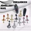 Chrome Hearts Cross Punk Retro Metal 32 DIY Wearable Nail Art Doll Accessories Zircon Manicure Jewelry