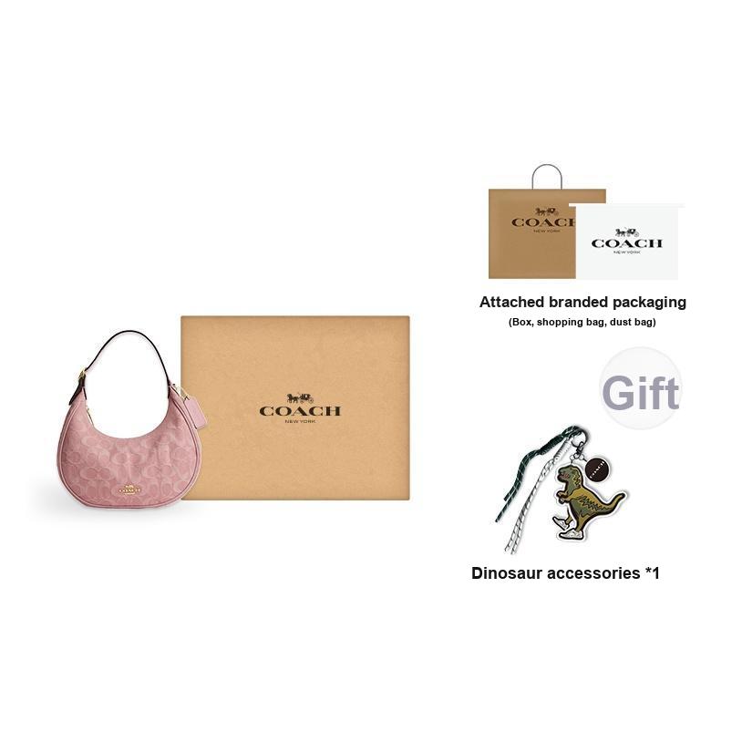 Coach 22 Emily Classic Monogram Denim And Smooth Leather Shoulder Bag Regular Small Women shoulder bag Pink CEN04-IMNH1