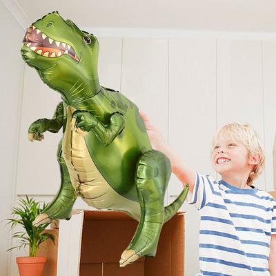 Большие 4D фольгированные шары динозавры Животные джунглей Сувениры для вечеринки по случаю дня рождения для маленьких мальчиков Юрский стоящий дракон Воздушные шары Детские игрушки
