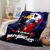 Custom Name Miraculous Tales of Ladybug Cat Noir Theme Printed Blanket - Perfect for Couch, Bed, Travel & Outdoor Use | Machine Washable, Cozy & Durab