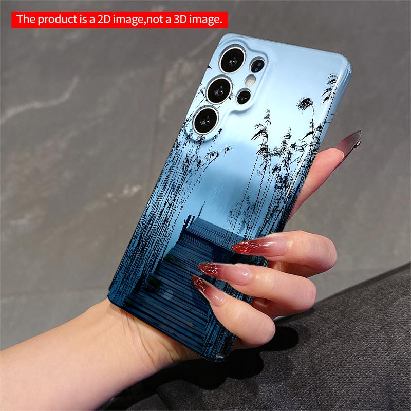 2DFlat Samsung phone case Foggy Dock Amid Reeds Phone Case Applicable to Galaxy S22 S23 S24 S25ULTRA S26 A12 A13 A14 A15 A16