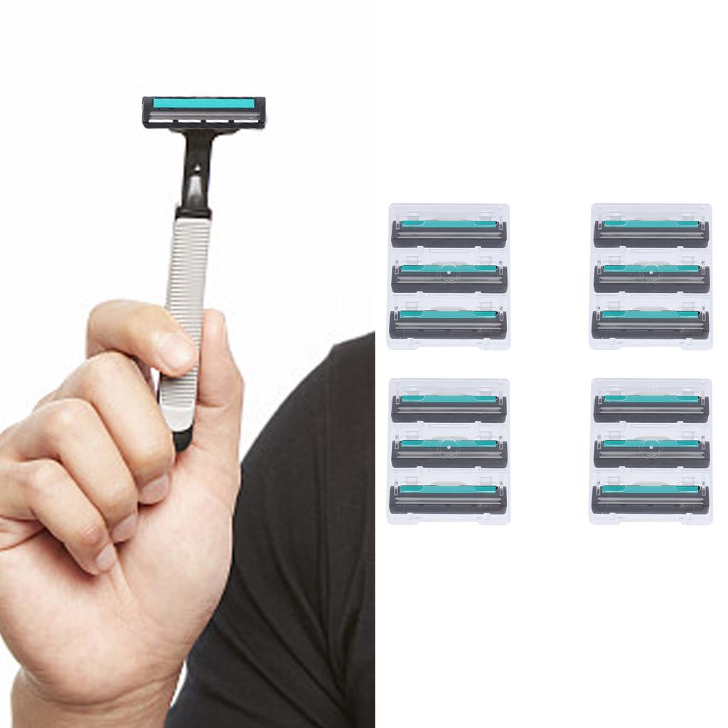 12 шт. совместимых двойных лезвий для бритвы в стиле ретро с 2 слоями лезвий для мужчин