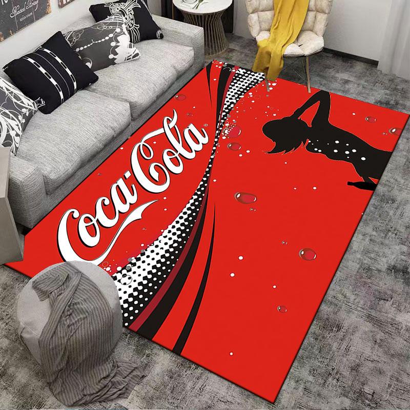 Coca-Cola Red Silhouette Carpet suitable as a non-slip mat for the living room or bedroom sofa