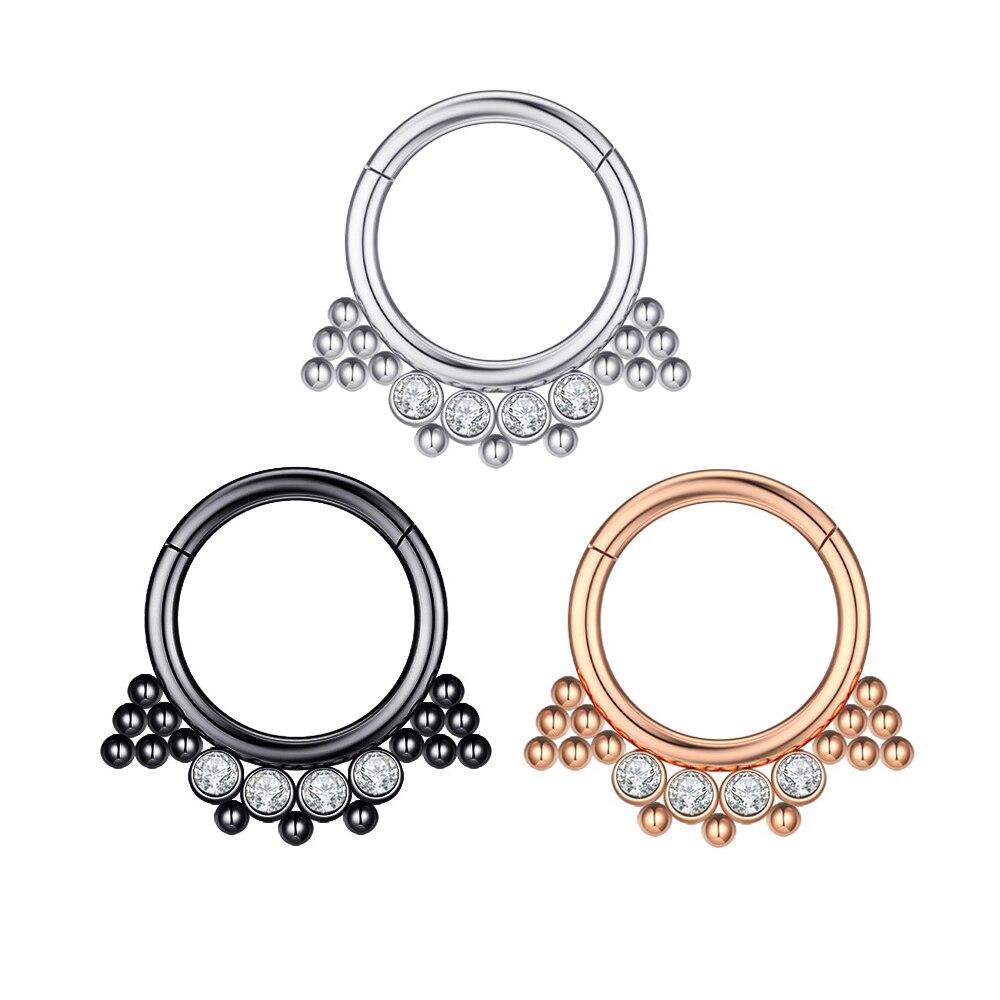 1 шт., кольца с мультикристаллами для перегородки носа, модные серьги в богемном стиле в индийском стиле, Нариз-кликер, спираль для носа, хрящ, серьги для пирсинга