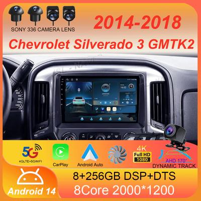 Для Chevrolet Silverado 3 GMTK2 2014 2015 2016 2017 2018 Автомобильное радио Android 14 Carplay Авто Мультимедиа Авторадио Стерео Головное Устройство