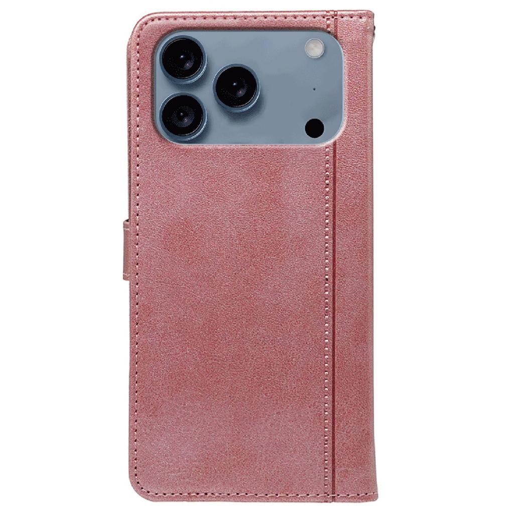 For iPhone 17 Pro Max Case Calf Texture Leather Stand Book Style Phone Cover