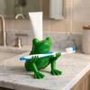 Plastic Frog Glasses Holder Green Toothbrush Stand Frog Shaped Toothbrush Holder  for Living Room