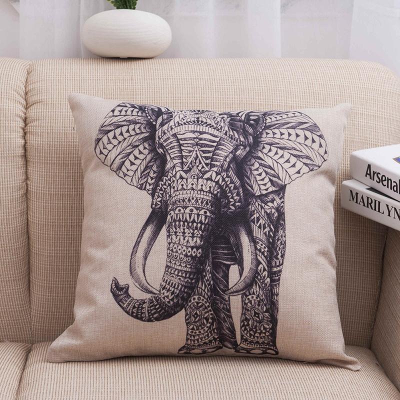 Наволочка с принтом слона 45*45 см, чехол для диванной подушки, наволочка, аксессуары для постельного белья