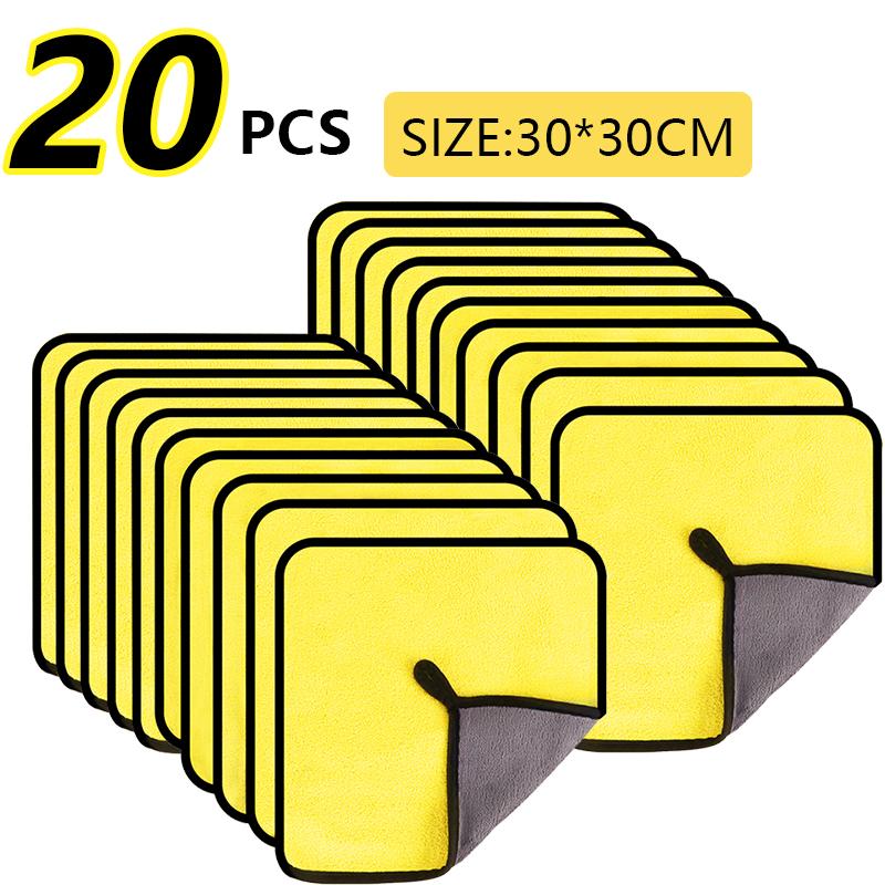 5/10/15/20pc Soft Absorbent Wash Cloth Car Auto Care Microfiber Cleaning Blue Towels kain biru (60cm x 30cm)(30cm x 30cm)