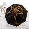 Golden Pentagram with Demon Skull: Mystic Symbol Art PrintUmbrella, Portable 3-Fold Umbrella for Men & Women,Christmas Gift ES135