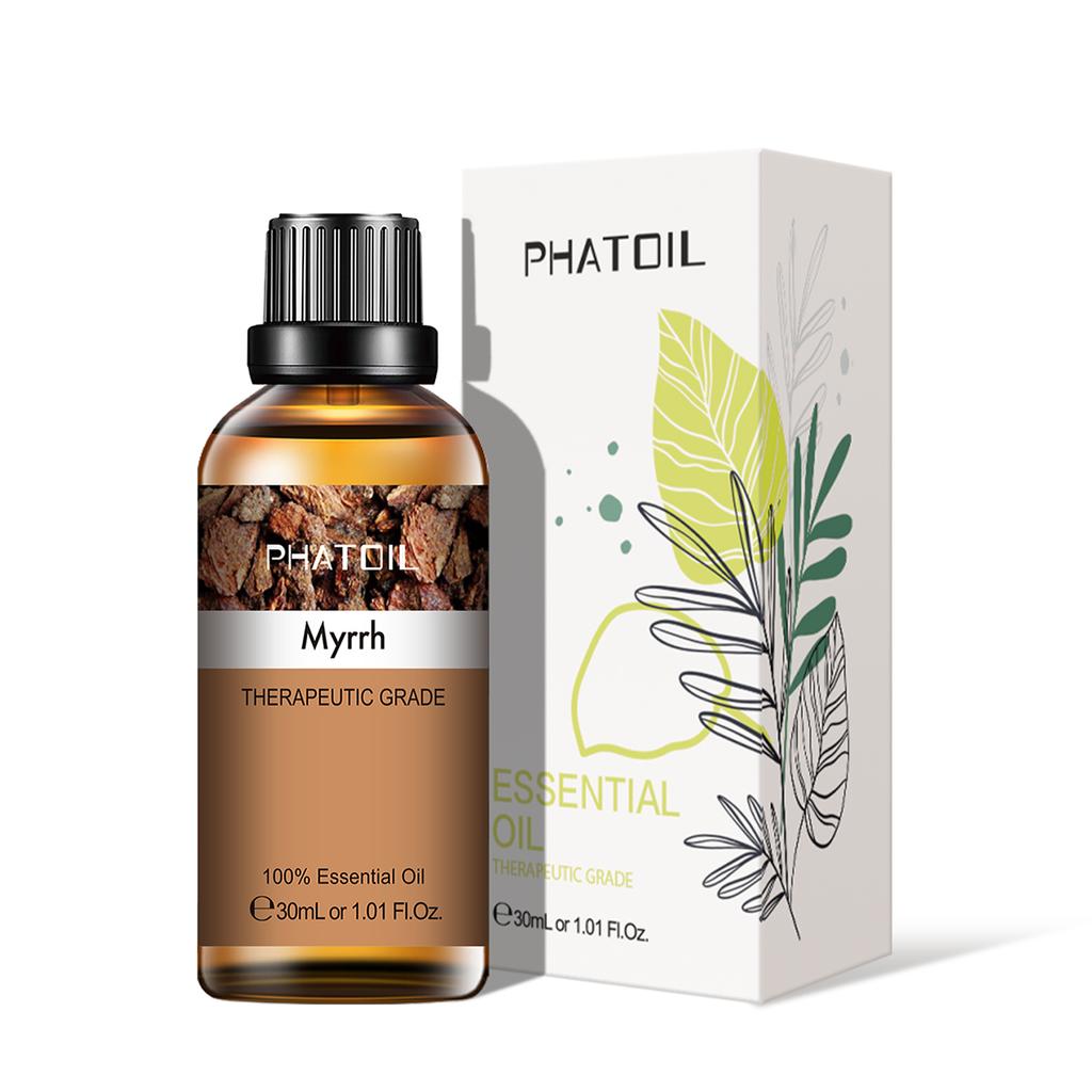 PHATOIL Myrrh Pure Essential Oil for Refreshing Boost Immunity Relieve Stress Sterilization 5ml/10ml/15ml/30ml/100ml Myrrh Aroma Oil