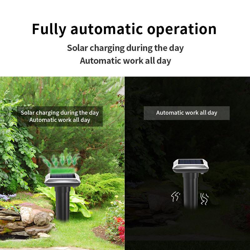 Solar-Powered Outdoor Rodent & Snake Repeller with Beeping Sound - Waterproof, Ground-Inserted Design