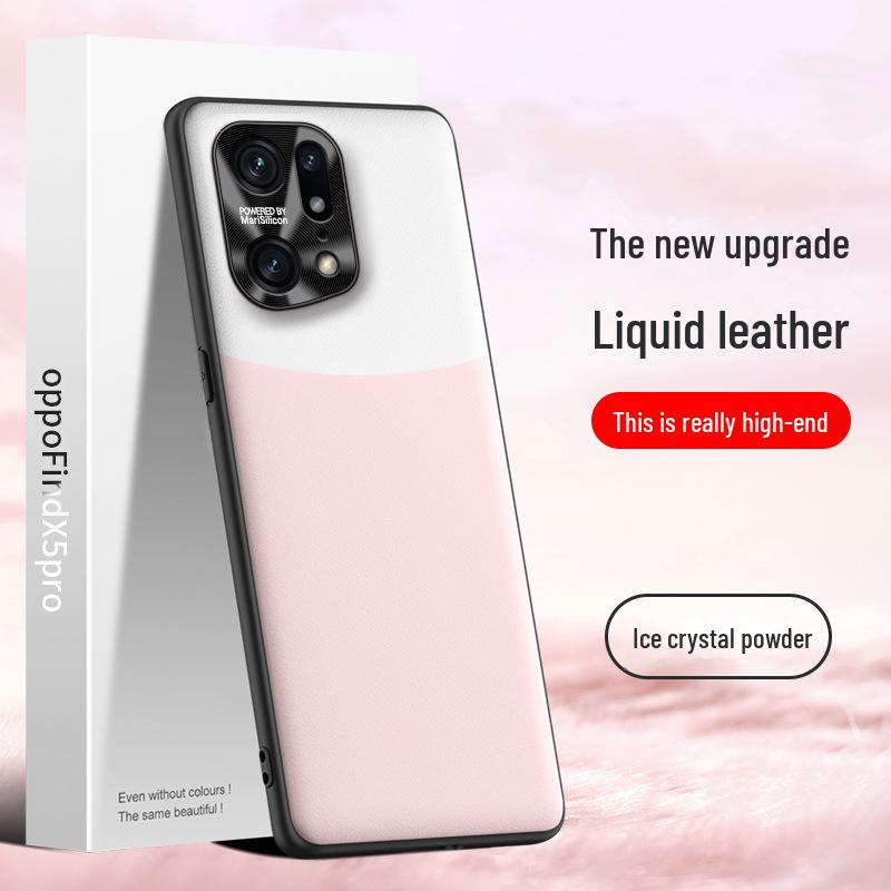 Защитный чехол из жидкой кожи для Oppo Find X5 Pro, защита от падений, цельная поставка.