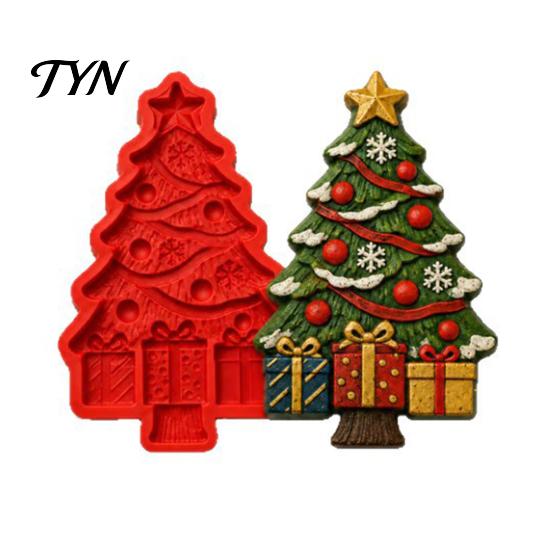 Handmade Gift Making Tools Christmas Tree Silicone Mold, Reusable Casting Resin Concrete Mold Crafting for Plaster, Cement, Soap DIY Crafts Home Decor