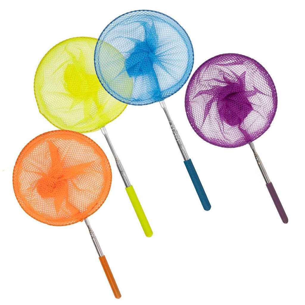 4pcs Children Telescopic Butterfly Fishing Net Retractable Fishing Net for Outdoor Bug and Fish Exploration