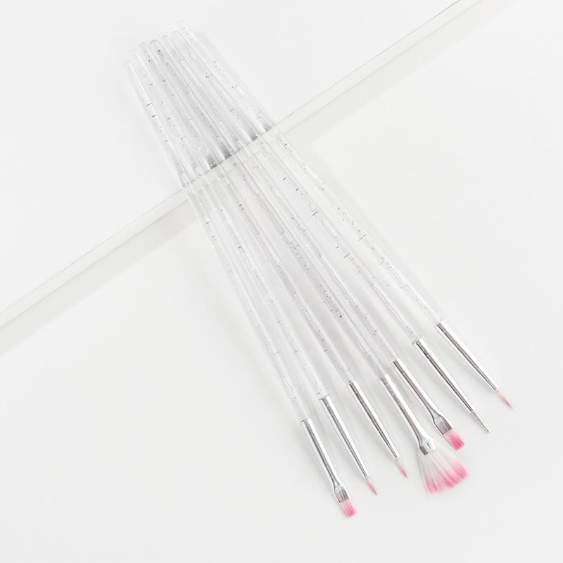 Профессиональная кисть для ногтей 20 шт., деревянная и пластиковая ручка для красоты ногтей, акриловая художественная кисть для ногтей