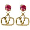 Серьги-гвоздики с металлическим кристаллом и логотипом Valentino V 5W2J0H29 YCW 7CR золото/фуксия [Товар]