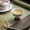 65ml Hand Drawn Peony Master Cup Vintage High Footed Large Teacup High End Gold Plated Tea Cup Flower Mouth Kung Fu Tea Set Gift