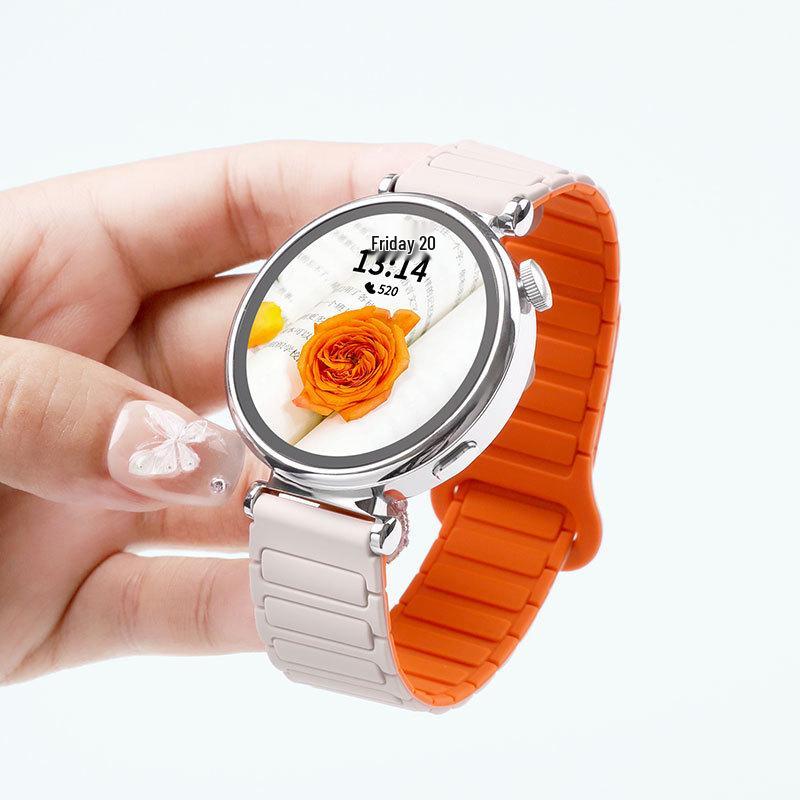Совместимый силиконовый ремешок с магнитной застежкой для Huawei GT5/GT4 и Samsung Watch5 - Идеально подходит для осени и зимы.