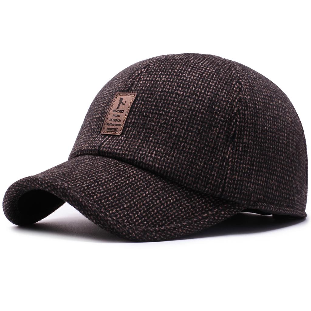 Warm Winter Cap Sport Golf Baseball Cap Hats For Men Casual Fashion Dad Caps with Thicken Earflaps