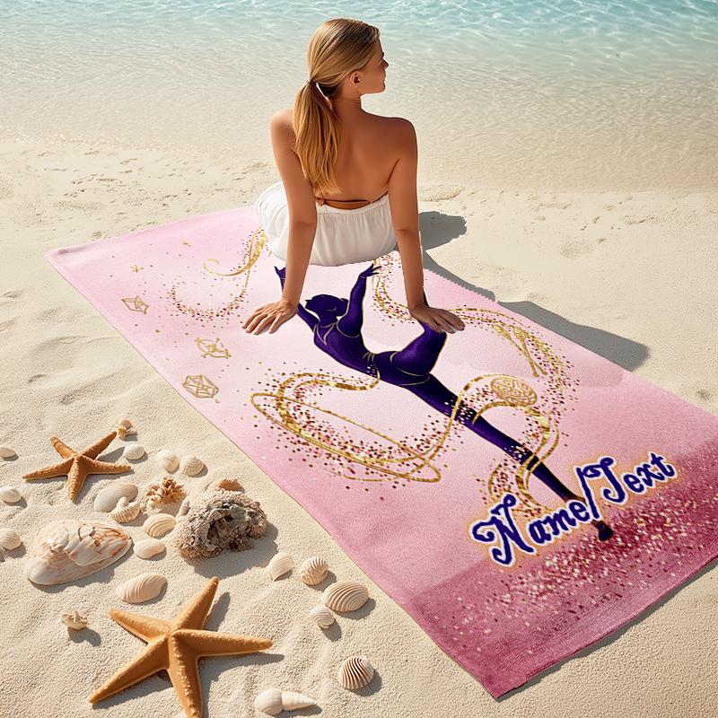 1PC Custom Name Gymnastics Art Dance Performance Beach Towel Highly Absorbent And Sand-Resistant Towel for Swimming, Pool, Yoga, And Travel Lightweigh