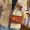 Small Square Bag Genuine Leather Crossbody Bag for Women's 2024 New Wide Shoulder Strap Genuine Leather Commuting Shoulder Bag