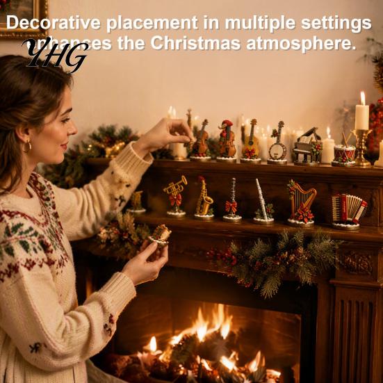 Musical Instrument Ornaments Christmas Music Advent Calendar 2026, 24 Mini Home Decorations Countdown Calendar, Musician Holiday Gift for Lovers