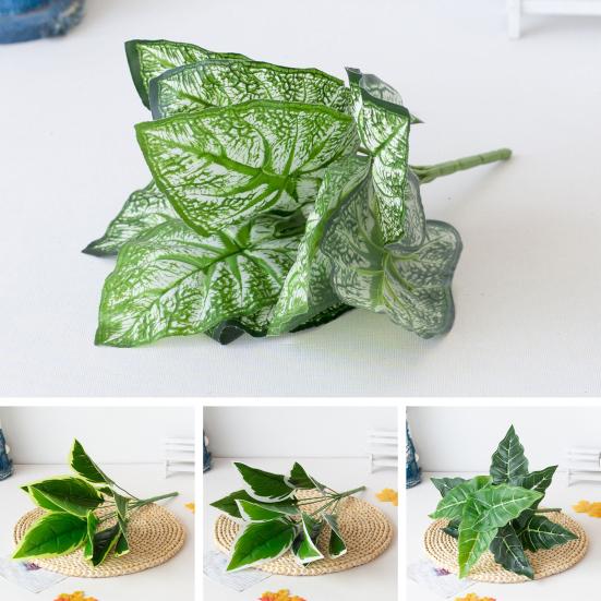 Imitation Plants Realistic No-Watering Plastic Unique Flower Arrangement Artificial Leaves Wedding Decor