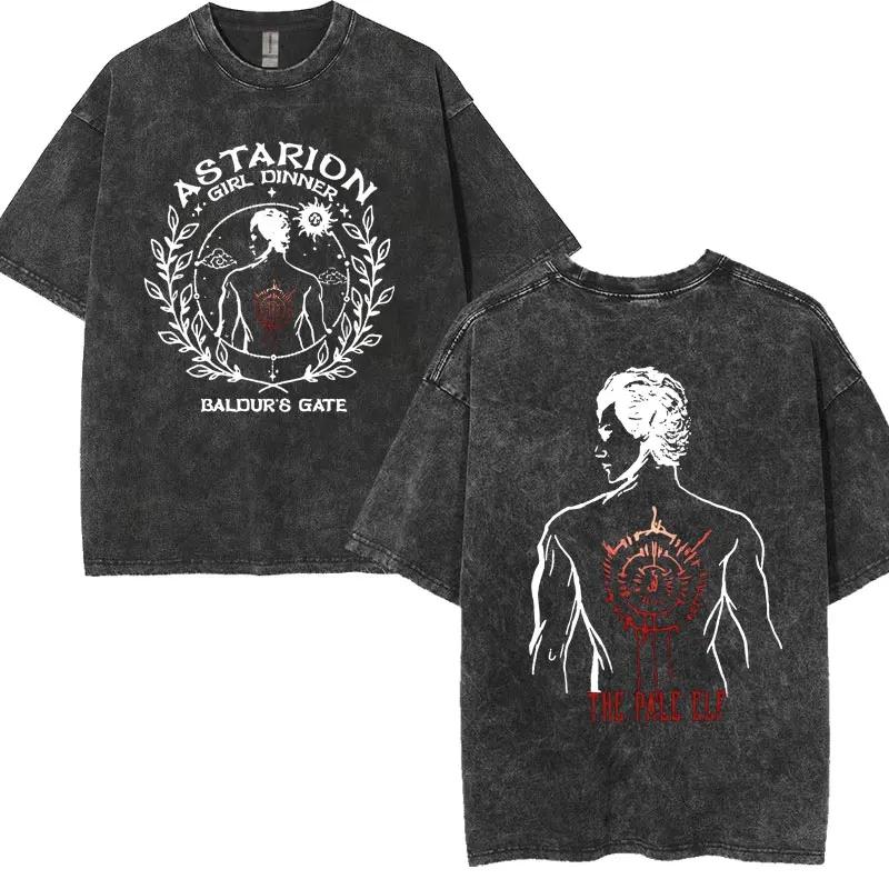 Летняя винтажная футболка с эффектом варки в воде в стиле ретро, мужская и женская, повседневная, свободного кроя, уличная, модный топ, графические футболки