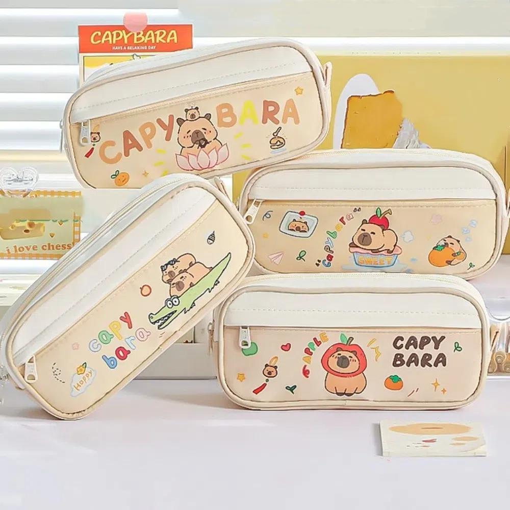 Large Capacity Large Capybara Pen Bag Pencil Case Cartoon Pencil Bag Office