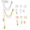 7pcs Ear Cuff Fake Lip Helix Cartilage Clip On Wrap Earrings Kit Non Piercing Tassel Drop Earrings For Women