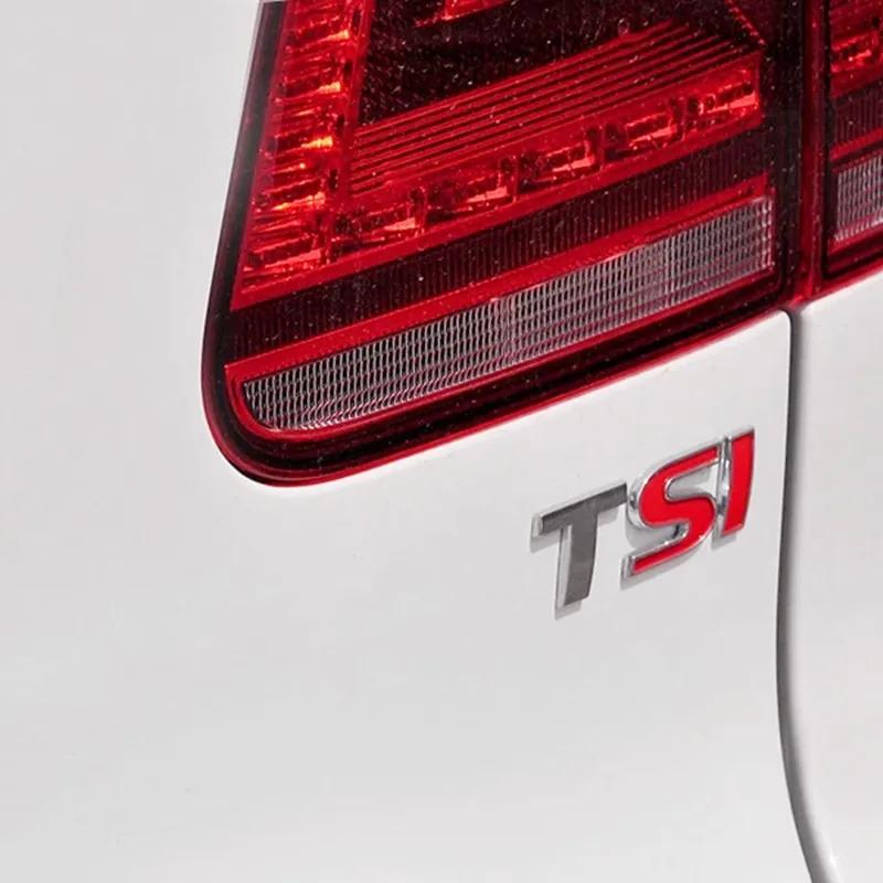 1pcs 3D Metal TSI Letter Rear Trunk Emblem Badge Stickers Decal Car Styling For Polo Golf 5 6 7 CC Passat B5 B6 Bora