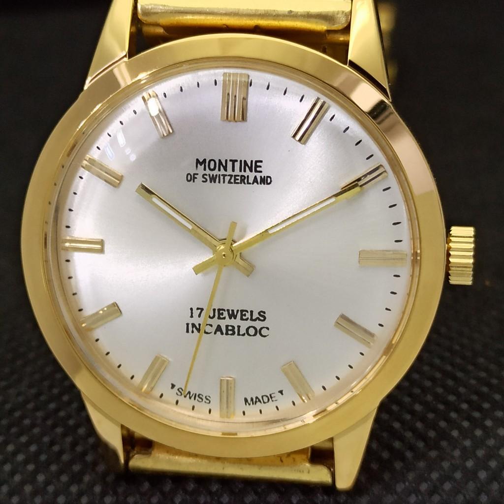 ВОССТАНОВЛЕННЫЕ ВИНТАЖНЫЕ МУЖСКИЕ ЧАСЫ MONTINE OF SWITZERLAND 17J С ПОЗОЛОЧЕННЫМ КАЧЕСТВОМ a285407-5