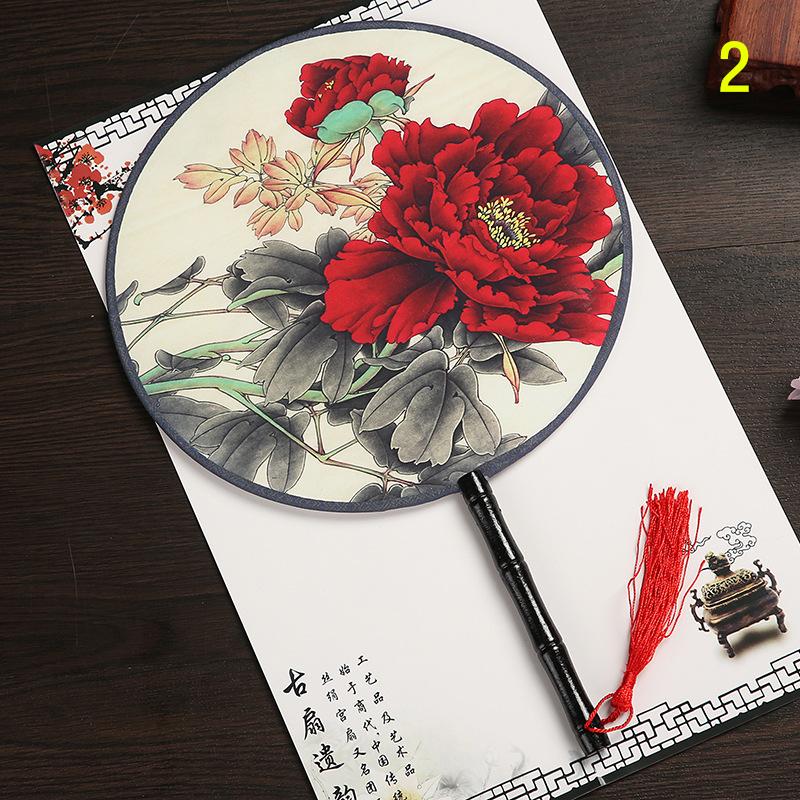 13 цветов круглый веер в китайском стиле с винтажным принтом шелковый веер свадебная вечеринка танцевальные аксессуары