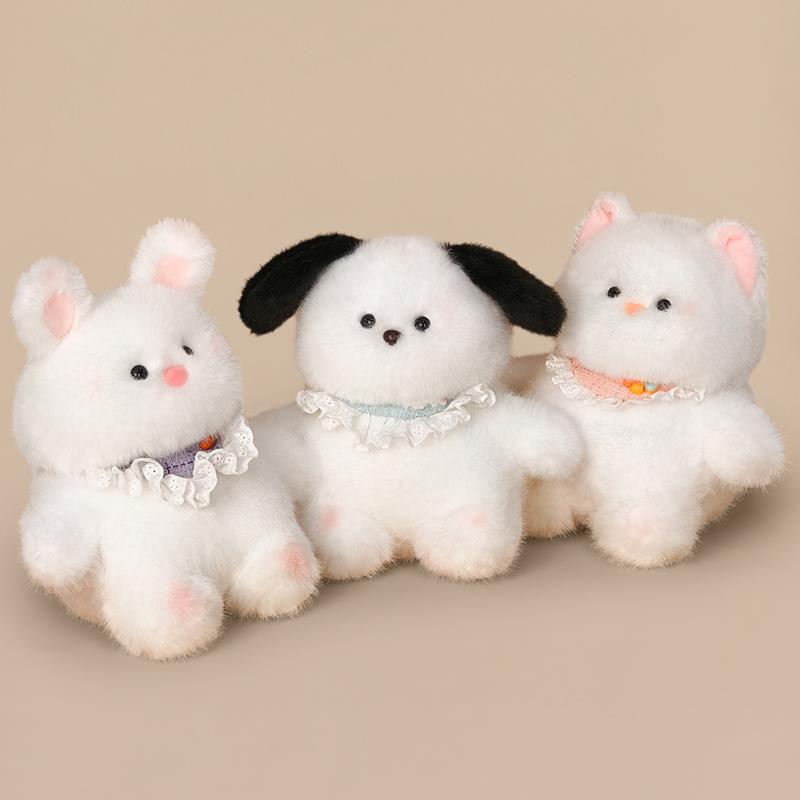 Пушистые Игрушки Кошка Собака Кролик Милые Животные Мягкие Мультяшные Зайчик Щенок Котенок Кукла Подарок на День Рождения Детям Подушка для Сна Декор