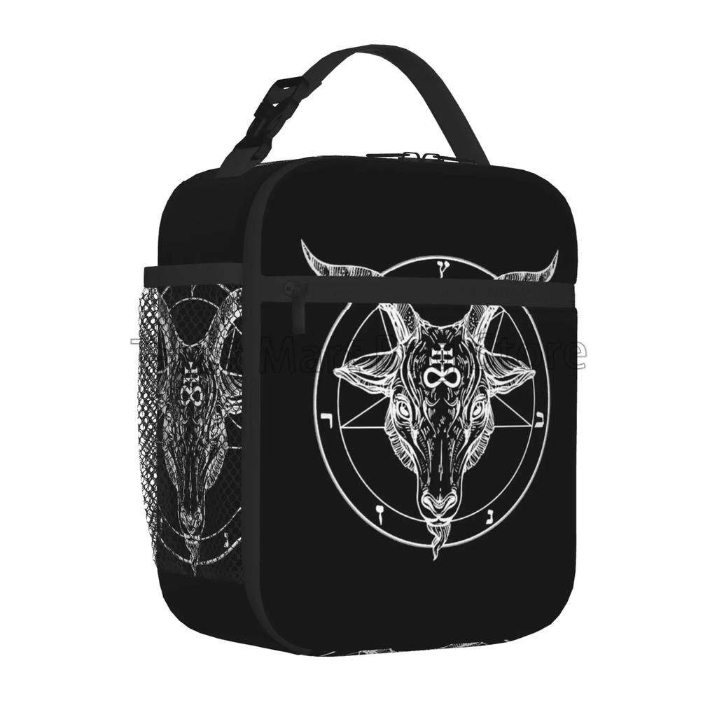 Бафомет Пентаграмма Сатанинская Оккультная Церковь Сатаны Коза Готическая Ланч-бокс для пикника и путешествий Многоразовая водонепроницаемая изолированная сумка для обеда