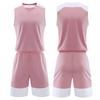 Kids Men Women Basketball Jersey Set Child Men Blank Basketball Uniforms V-Neck Training Vest Double Pocket Shorts Sports Suit