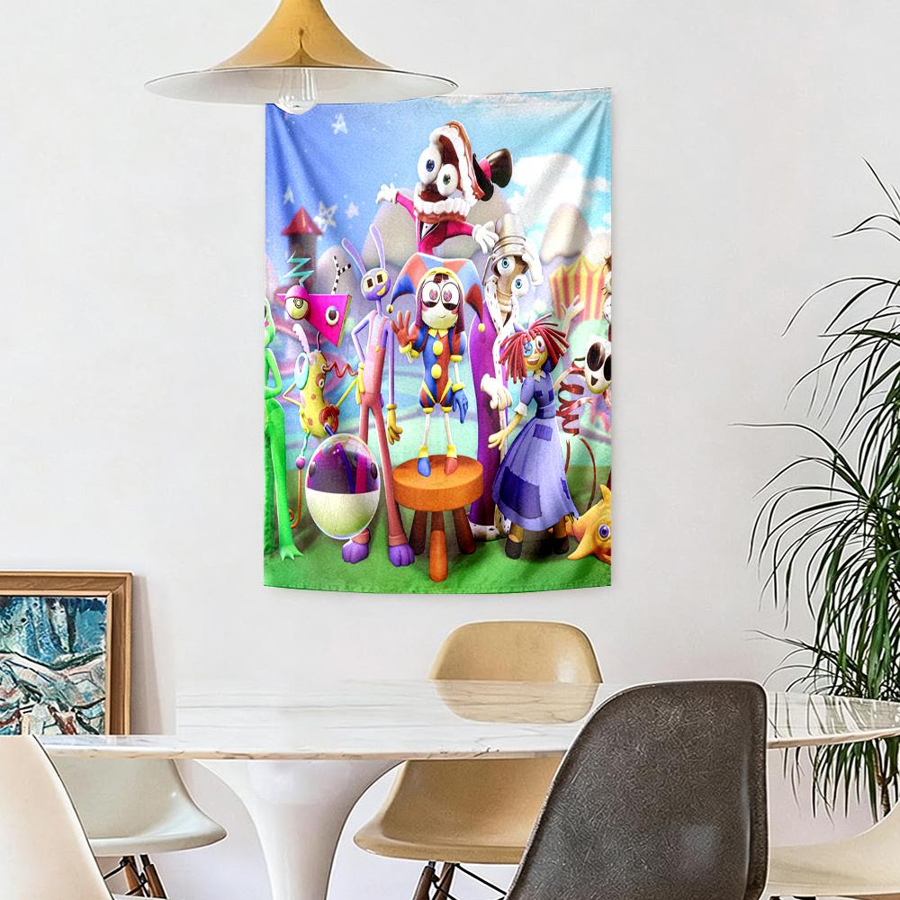 Digital Circus Style Wall Decor Tapestry Art For Pet Memorial Birthdaywedding Party Backdrop Family Gift