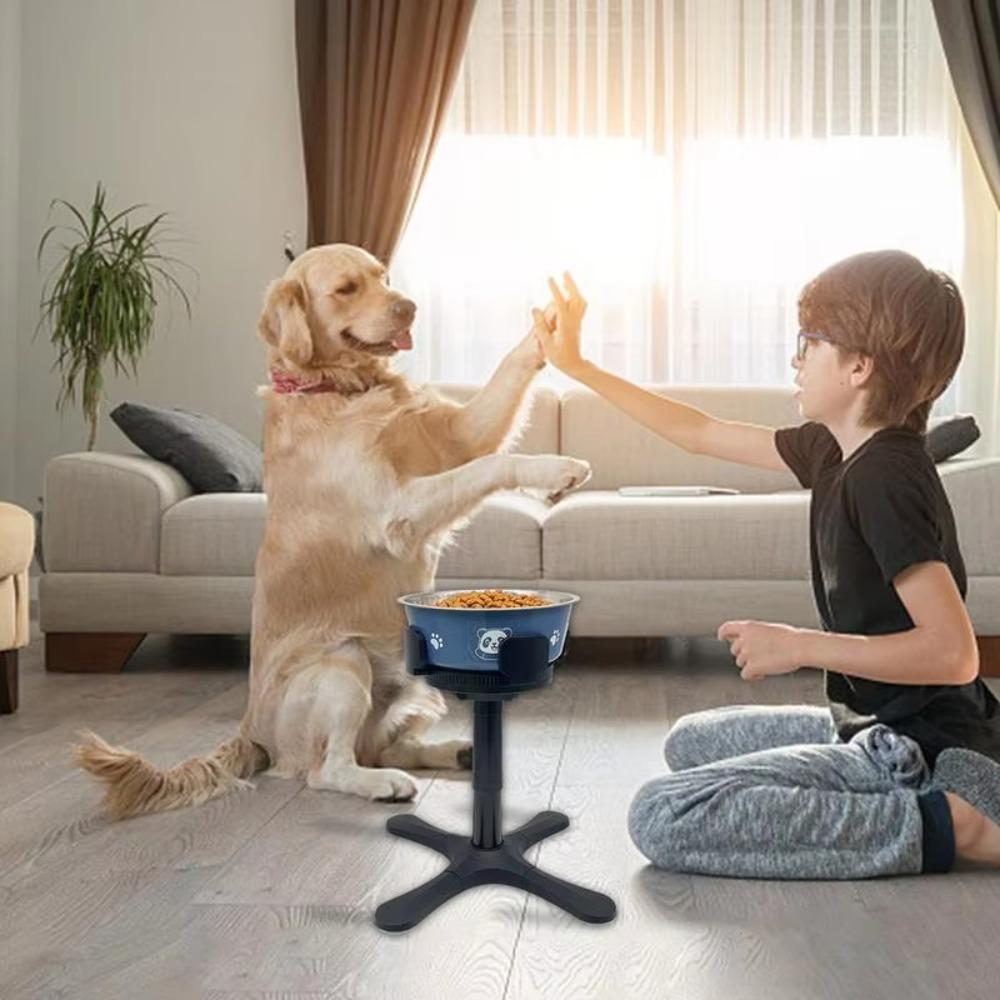 Removable Dog Food Bowl Stand Adjustable Height Angle Liftable Pet Dispenser Water