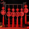 Reusable Chinese Knot Pendant Red New Year Ornament Blessing Spring Festival Hanging Pendant  Gifts