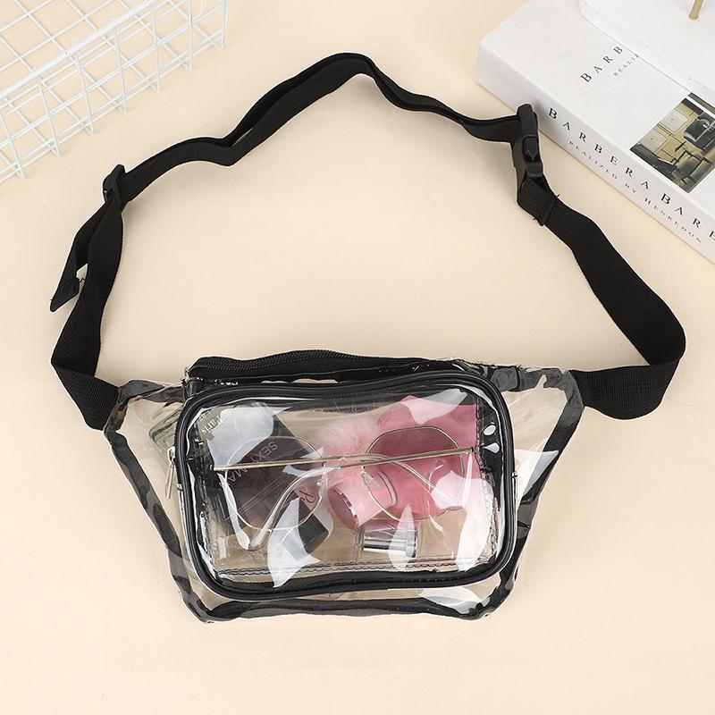 Fashion Clear Pvc Crossbody Bag Stadium Approved Waist Pack For Women Men Festival Sports Casual Style