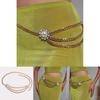 Artificial Pearl Flower Gold Metal Waist Chain For Women Elegant Summer Accessory