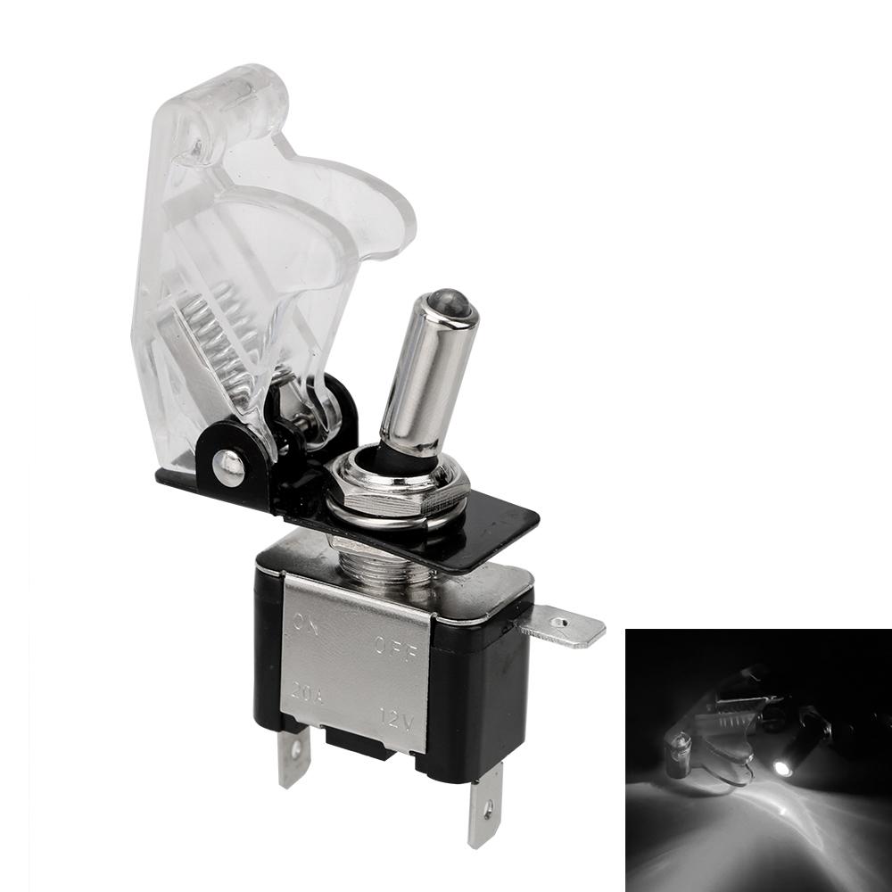 Тумблер 1 шт. 12 В 20 А с защитной крышкой Внутренние детали автомобиля Авто крышка светодиодная лампа светодиодный переключатель универсальный контроль вкл/выкл SPST тумблер кулисный переключатель